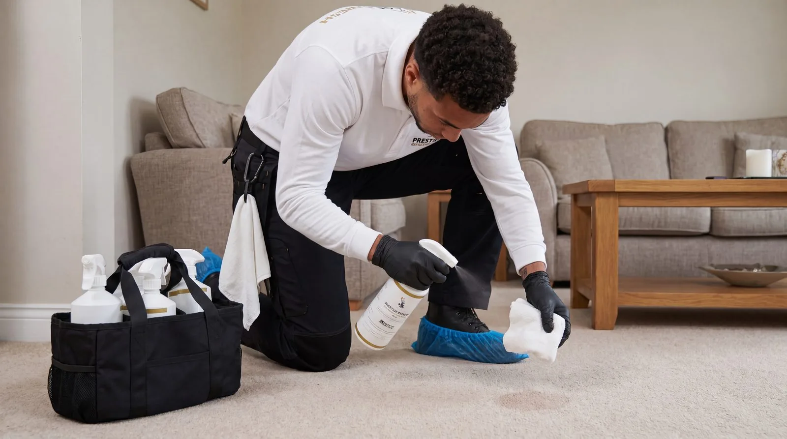 What Really Matters When Choosing Professional Cleaning for Your Home 4 Spot-testing a mark before treatment