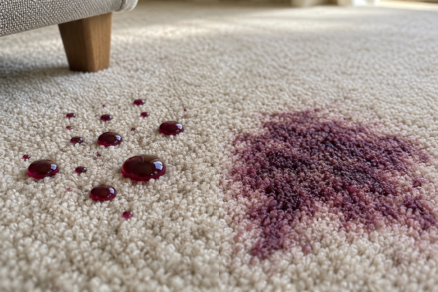With vs Without Protection — What’s the Difference? 1 With protection a spill sits on top; without it, the spill soaks straight in.