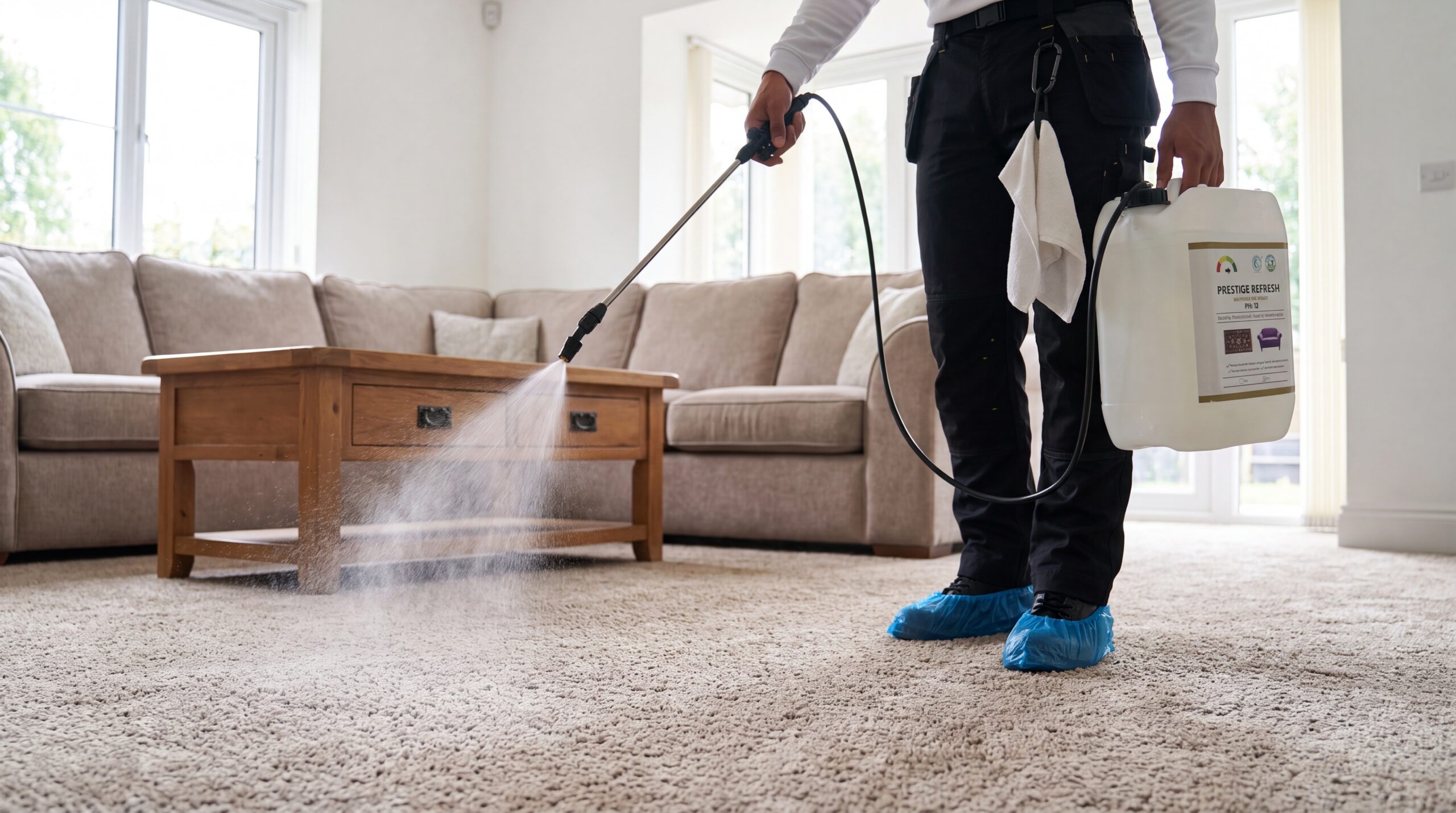 With vs Without Protection — What’s the Difference? 4 Gold Guard is misted evenly over the freshly cleaned carpet, then left to settle.