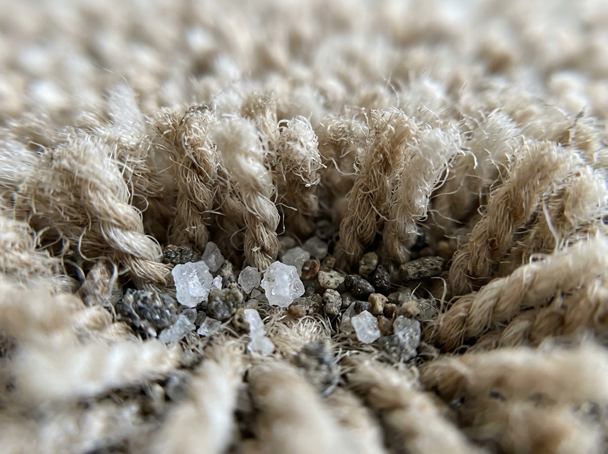 Carpets Through a British Winter 4 Road salt and grit settle deep in the pile and wear it like sandpaper.