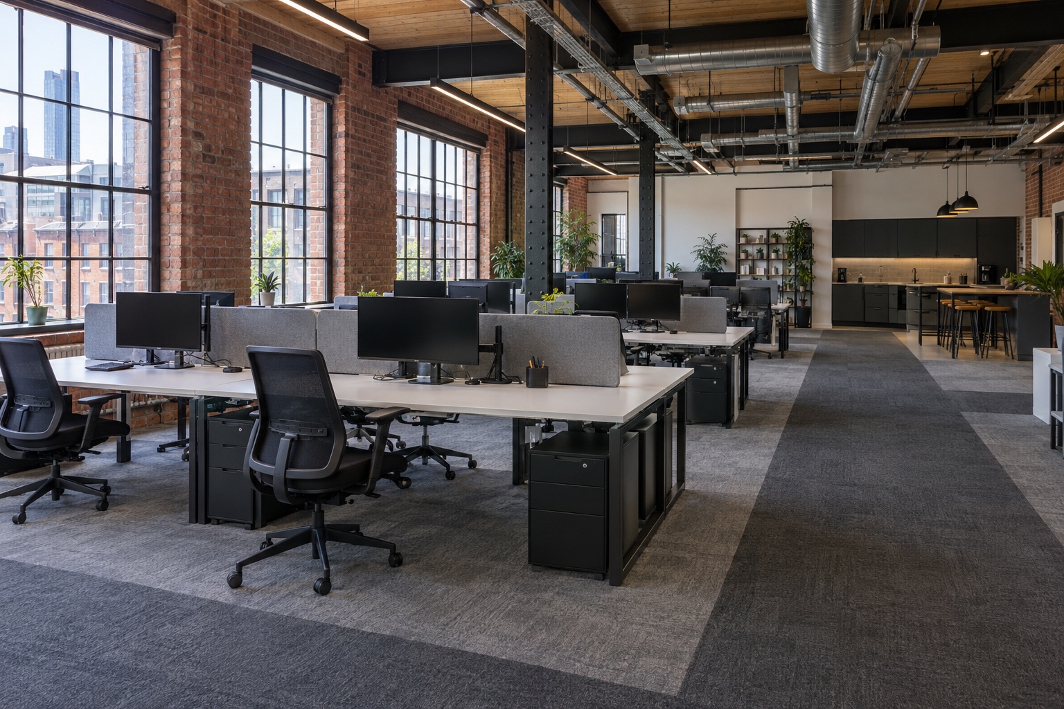 Comparing Commercial Cleaning Quotes: What to Check 2 The walkways in a busy office are what a commercial clean has to deal with.