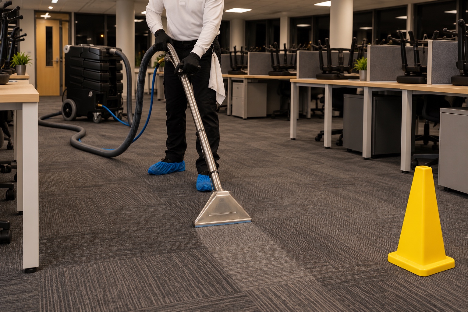 Comparing Commercial Cleaning Quotes: What to Check 5 Commercial cleaning scheduled out of hours, so the floor is dry for opening.