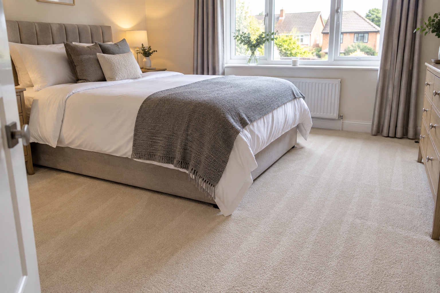Estate Agent Carpet Cleaning for Sale-Ready Homes 5 A freshly cleaned bedroom carpet presenting the room at its best.