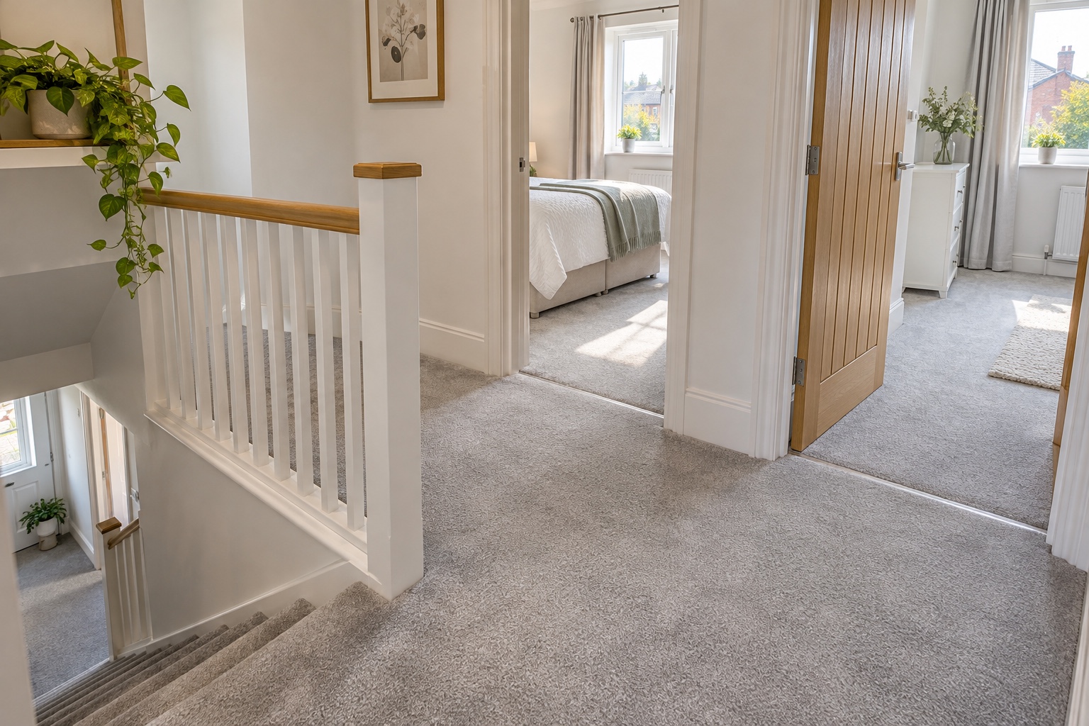 Estate Agent Carpet Cleaning for Sale-Ready Homes 8 A clean landing carpet ready for buyers walking round on viewing day.