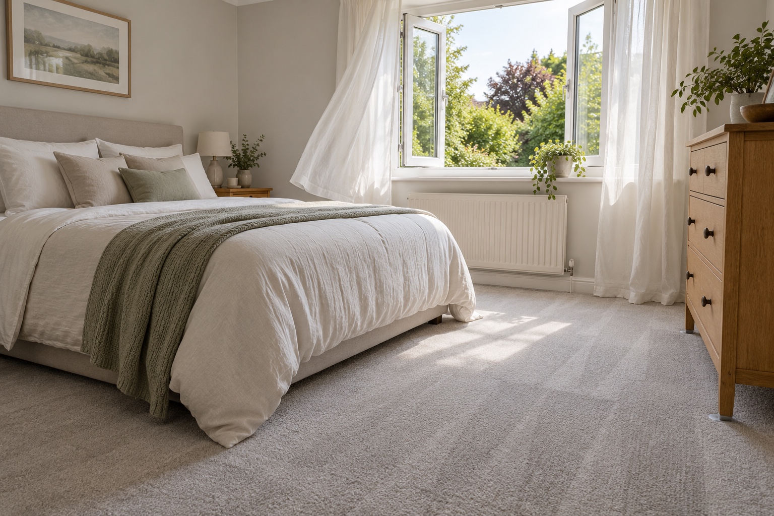 How Long Does a Professional Carpet Clean Take? 7 An open window speeds up drying and keeps the room fresh.