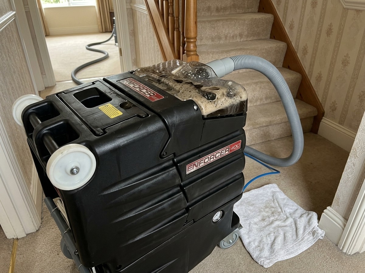 How Long Professional Carpet & Upholstery Cleaning Results Should Last 3 Dirty water extracted from a carpet that looked clean.