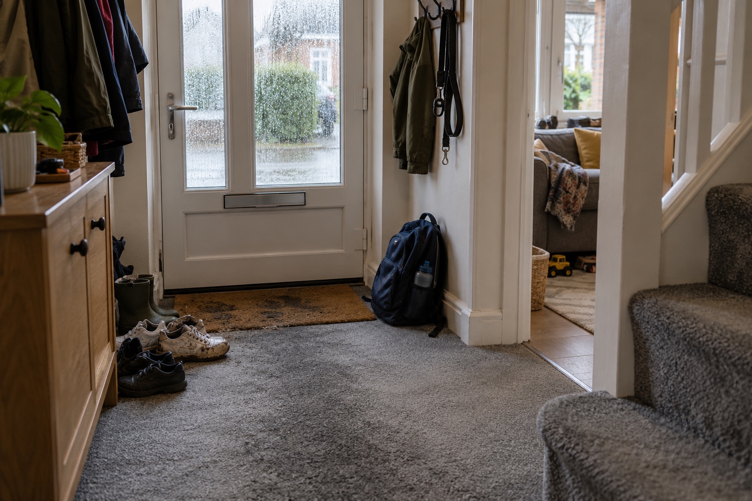 How Often Should Carpets Be Professionally Cleaned? 2 Busy hallways with kids and pets need cleaning more often.