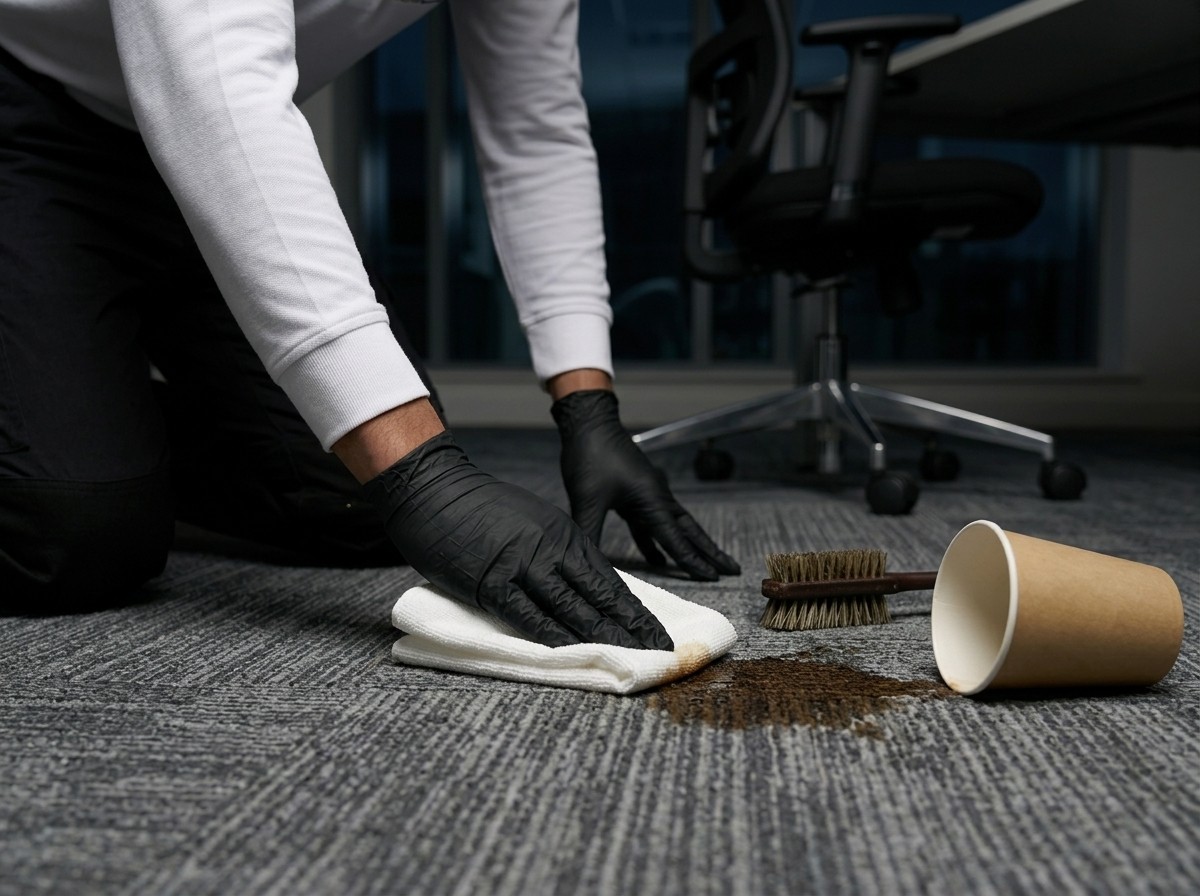 Out-of-Hours Commercial Cleaning, Explained 7 Spills found on the night are treated there and then.