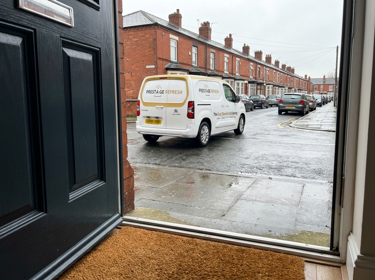 Recent Reviews in Your Area 2 Our van pulling away down a terraced street after a job.