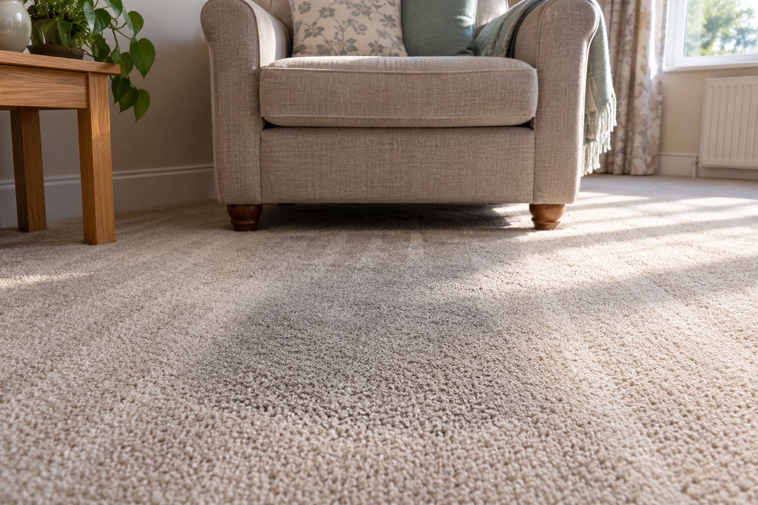 You Have a Cleaner. What a Carpet Clean Adds 5 A flattened, dull patch shows the carpet is due, whatever the weekly routine.