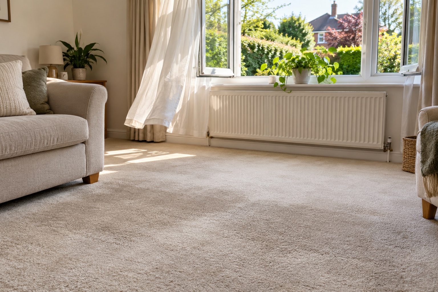 Rug Doctor Hire vs a Professional Clean 6 An open window helping a freshly cleaned carpet dry.