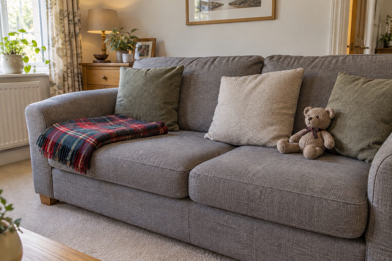 Is Professional Carpet Cleaning Safe for Kids, Pets and Asthma? 2 The sofa and carpet the whole family uses, pets and children included.