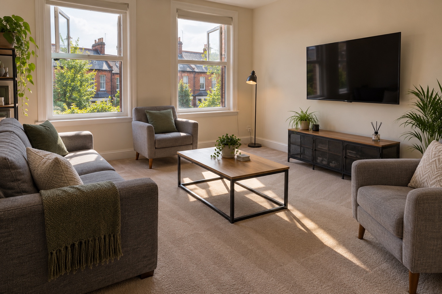 Student Let and HMO Turnover Cleaning 8 A shared lounge cleaned and ready before the new tenants arrive.