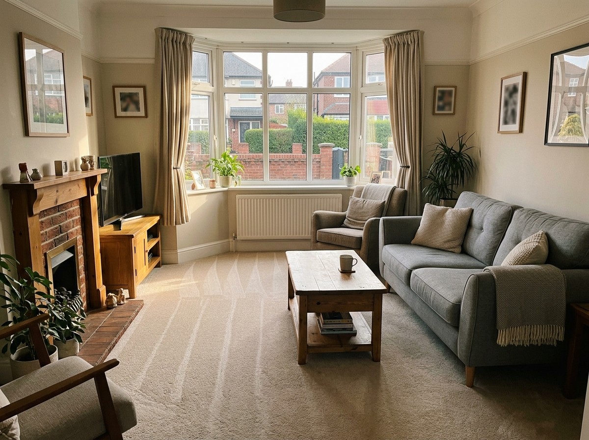 Three Things to Ask Any Carpet Cleaner Before You Book 8 A freshly cleaned and groomed lounge carpet, finished and ready to use.