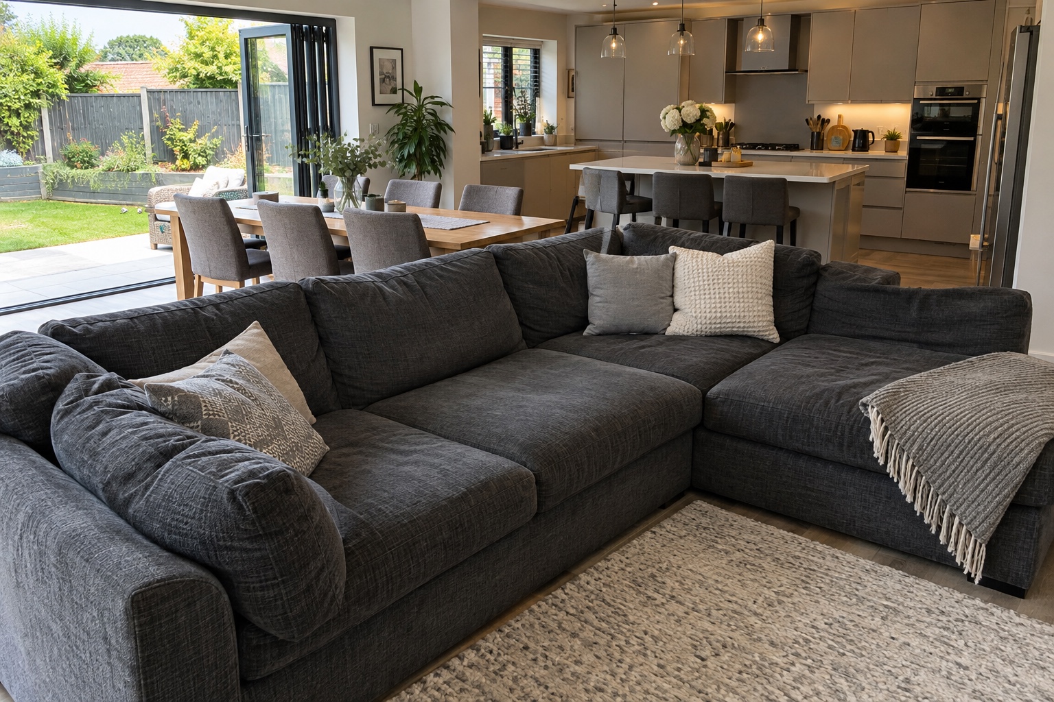 Upholstery & Sofa Cleaning in Manchester 9 A large corner sofa and a set of dining chairs are priced as separate pieces.