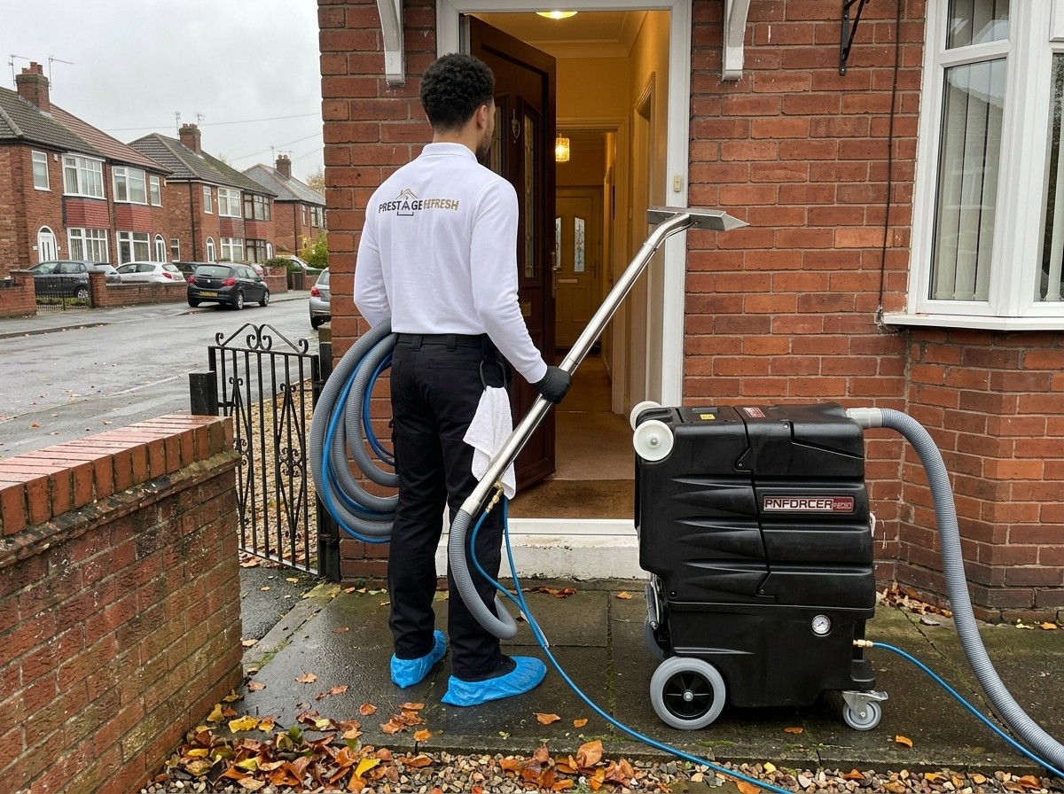 What a Year Does to Your Carpet 7 Our technician arriving for an annual refresh visit.