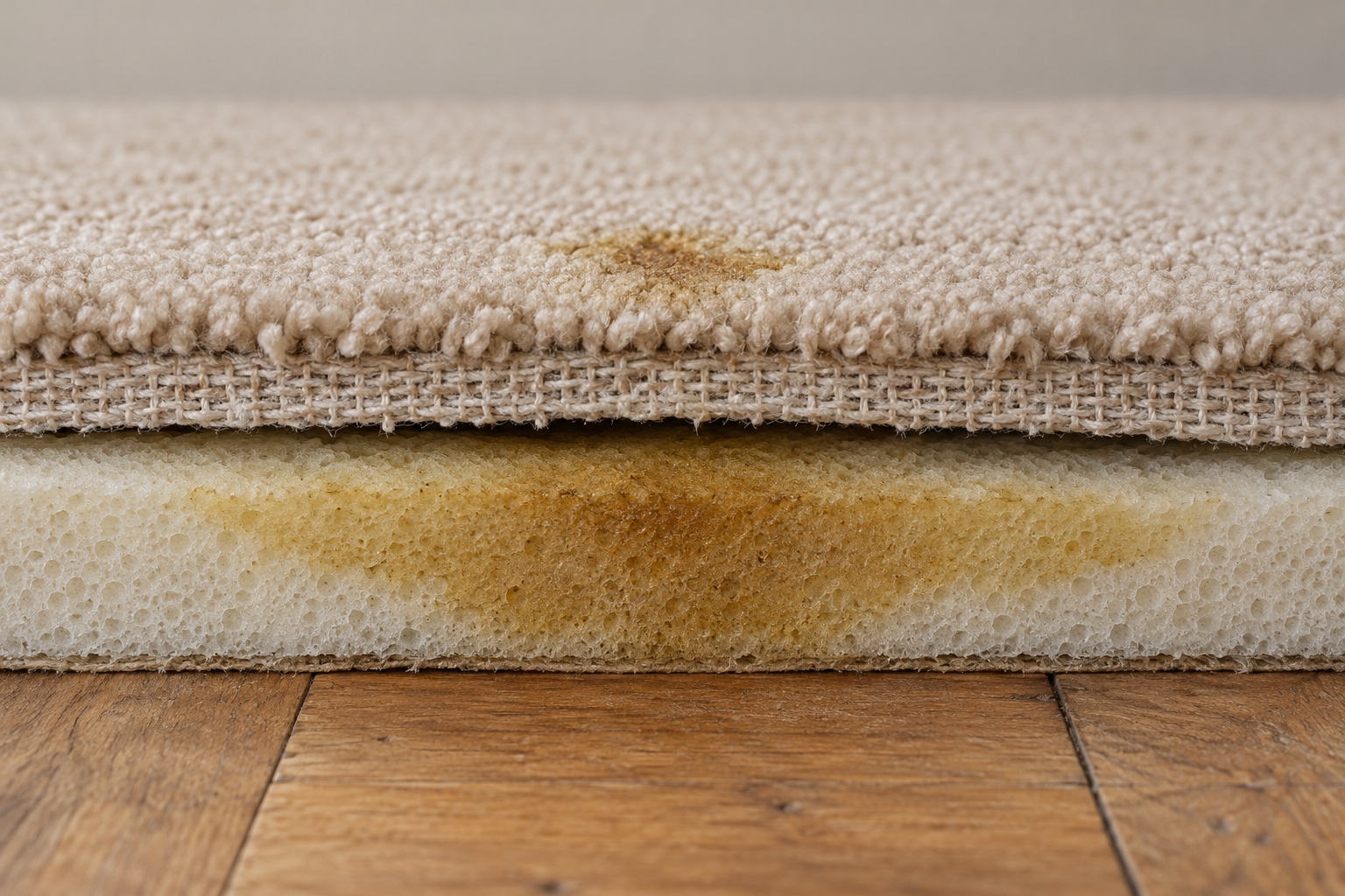 Why Carpet & Upholstery Odours Return After Cleaning 4 Moisture and contamination trapped beneath the carpet, where air cannot reach.